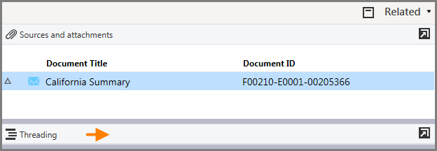 Section heading in the Related pane