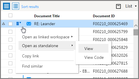 Open as standalone option on Options menu