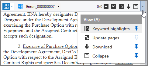 Collapsed View menu in a narrow View pane