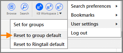 Reset your workspace to the group defaults