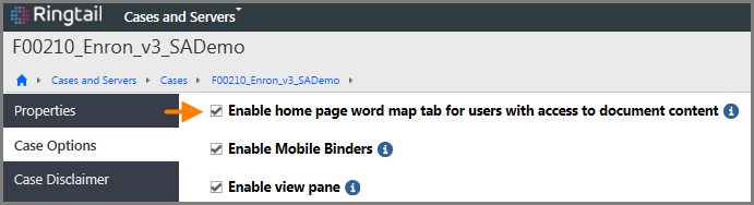 Case option for new word map