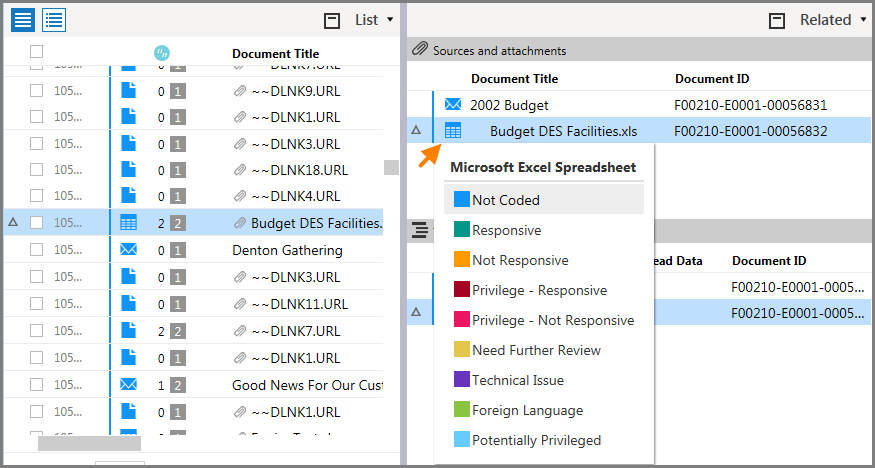 Apply a quick code to a document