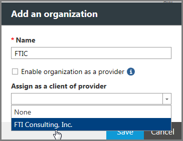 Add and delete organizations