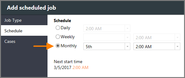 Schedule monthly jobs