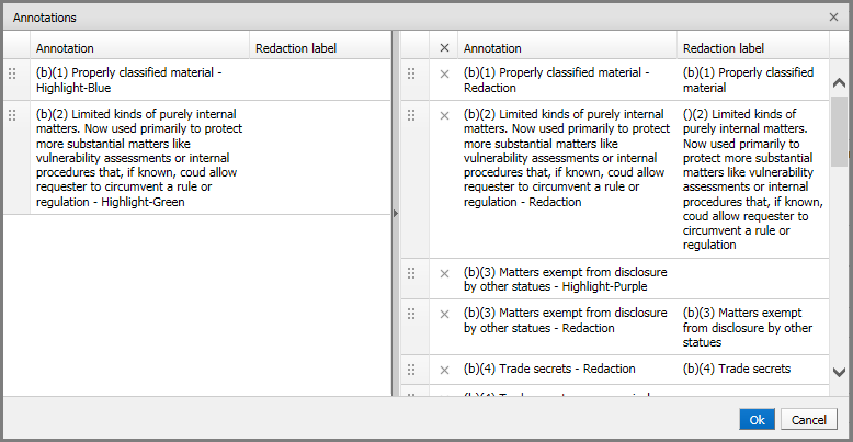 Annotations window