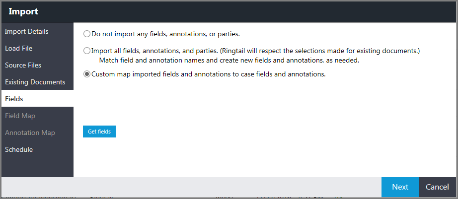 Custom map option on Fields page