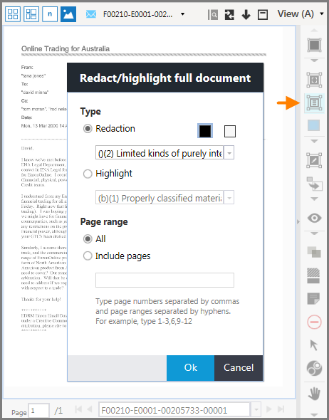 Redact or highlight full document
