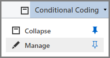 Manage option on the Conditional Coding menu